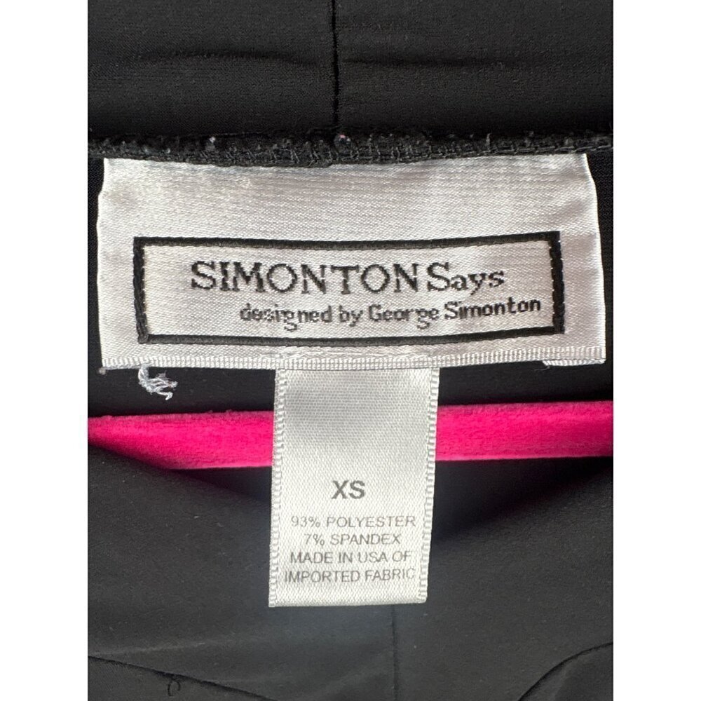 Simonton Says Black Long Sleeve Top XS Polyester Spandex Blend - Picture 3 of 4
